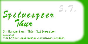 szilveszter thur business card